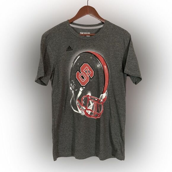 NC State Wolfpack T-Shirt Men’s M Gray Adidas NCAA Football Tee Athletic Top - Picture 1 of 9